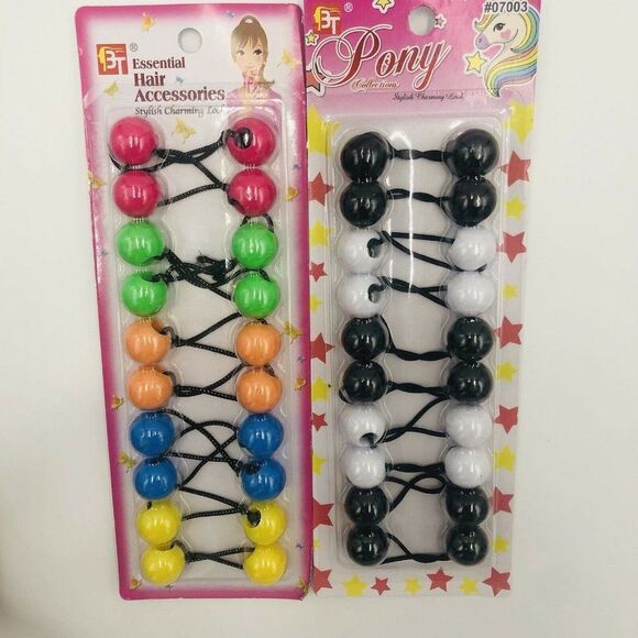 Brand New 2 Pack Hair Clips Barrettes,1 Pack Bead & 2 Pack Ponytail Holders - Picture 8 of 8